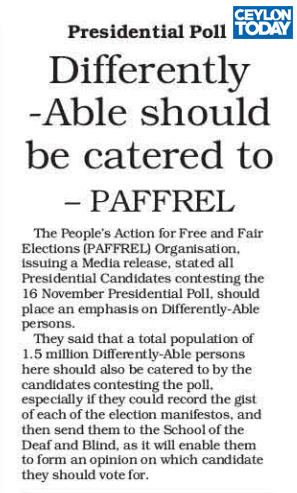 Differently able should be catered to - PAFFREL